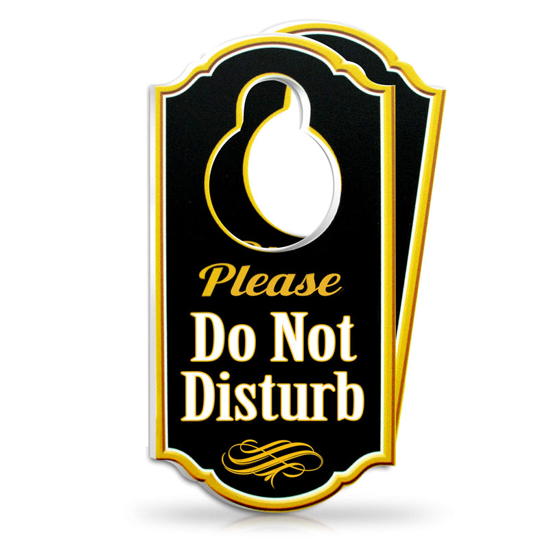 Bigtime Signs Please Do Not Disturb Door Hanger - 1/4 inch Thick Rigid PVC - 8 inch x 4