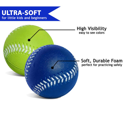 Toddler & Little Kids Oversized Foam Baseballs | Perfect for use as Safe & Soft Kids