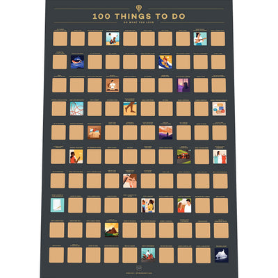 100 Things To Do Scratch Off Poster - Inspiration For Fun And Meaningful