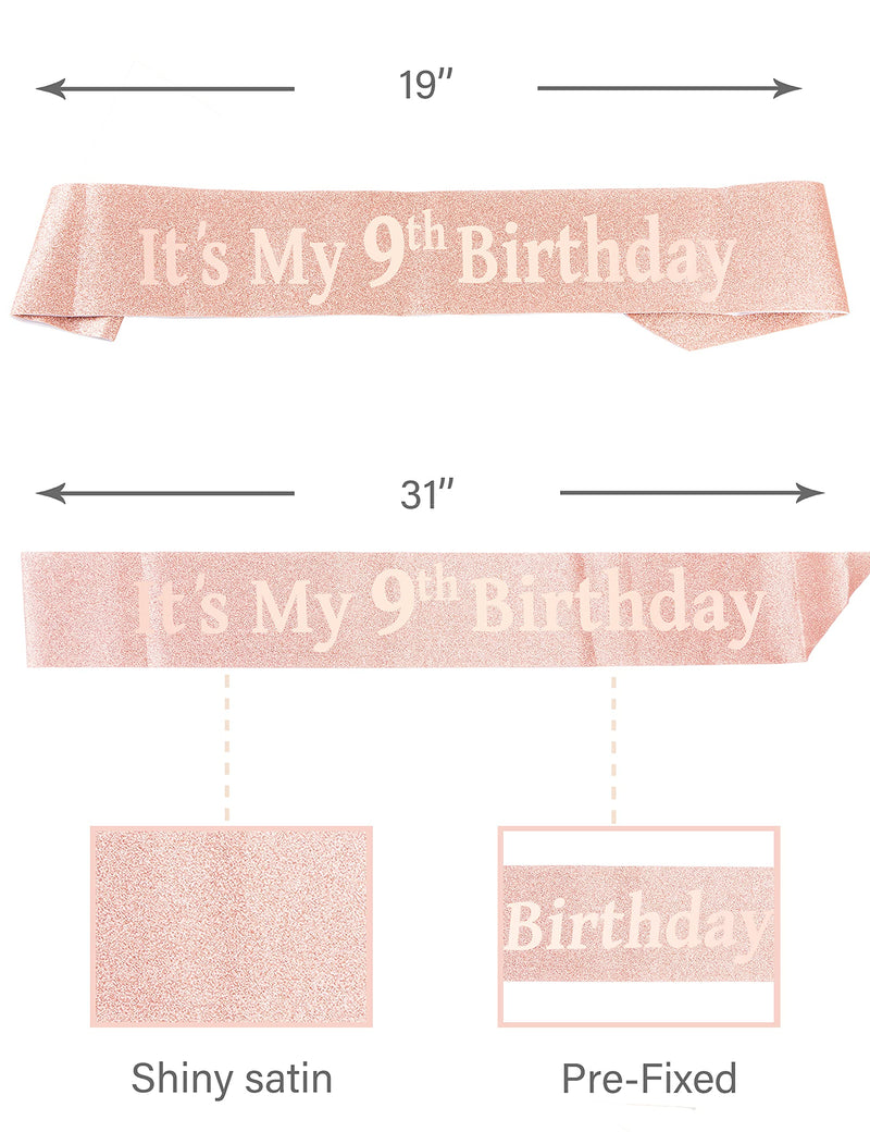 9th Birthday Gifts for Girl, 9th Birthday Tiara and Sash, 9th Birthday Decorations