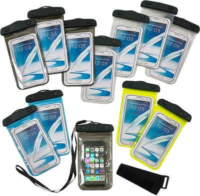 Kicko Waterproof Phone Pouches - 12 Pack - 8 Inch Cellphone Floater - Dry Bag Pouch