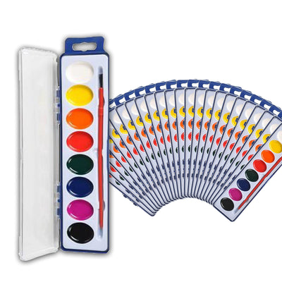 24 Watercolor Paint Set For Kids And Adults - Bulk Pack Of 24 Washable Water Color Paint