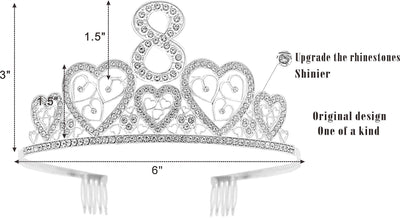 8th Birthday, 8th Birthday Girl, 8th Birthday Tiara, 8th Birthday Tiara and Sash, 8th