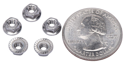 M3-.50 Metric Stainless Serrated Hex Flange Nut, (100 Pack), 304 (18-8) Stainless Steel