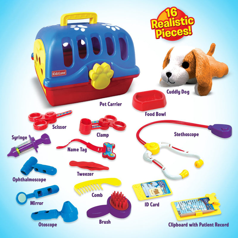 Kidzlane Deluxe Veterinarian Kit for Kids and Toddlers | Pretend Play Vet Set for Kids