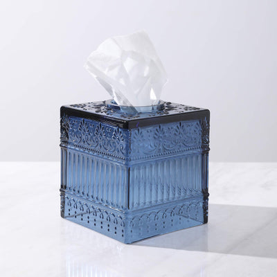 Whole Housewares Bathroom Accessories Tissue Holder - Decorative Tissue Cover Box (Blue