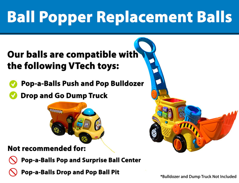 Multi-Colored Replacement Ball Set for VTech Pop-a-Balls Push and Pop Bulldozer Toy