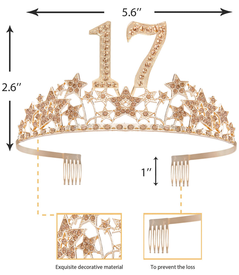 17th Birthday Sash And Tiara For Girls - Fabulous Set: Glitter Sash