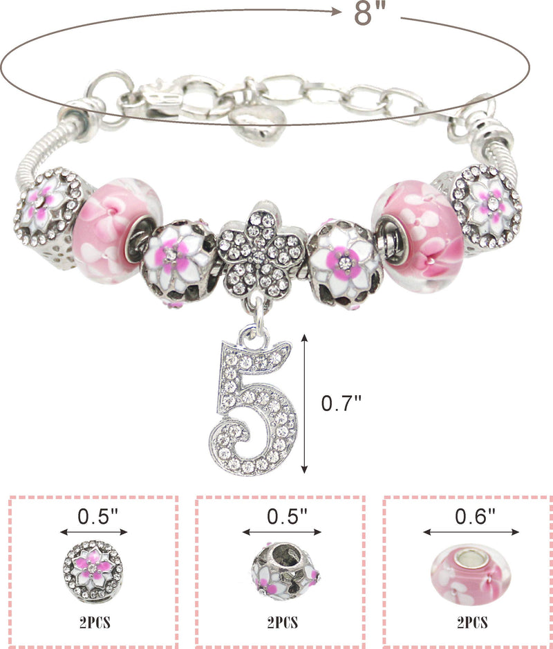 5th Birthday Gifts for Girls, Jewelry for Girls 5 Years Old, Girls 5th Birthday Bracelet