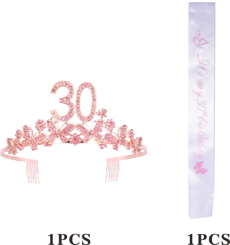 30th Birthday Gifts for Women, 30th Birthday Tiara and Sash, Its My 30th Birthday Sash