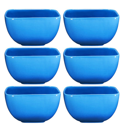 Large Ceramic Square Bowl Set - 26 Ounce for Pasta, Cereal, Soup and Berries - Set of 6