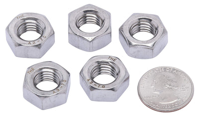 M8-1.25 Metric Stainless Hex Nut, (100 Pack), 304 (18-8) Stainless Steel Nuts, DIN 934,