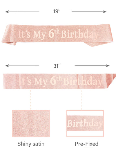 6th Birthday Gifts for Girl, 6th Birthday Tiara and Sash, 6th Birthday Decorations