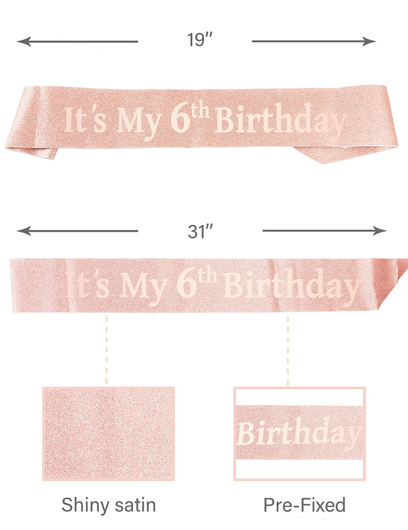 6th Birthday Gifts for Girl, 6th Birthday Tiara and Sash, 6th Birthday Decorations