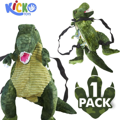 Kicko Realistic Plush T Rex Backpack - 1 Piece - 20 Inch - Lightweight School Bag