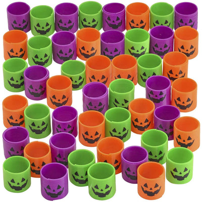 Kicko Jack-o-lantern Spring Coils - Pack of 48 Halloween Neon Coil Springs for Kids