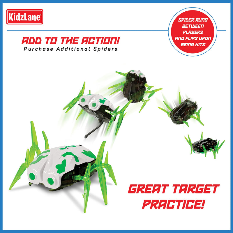 Kidzlane Laser Spider Target  Robot Bug Crawls Around and Flips Over When Hit!  Fun