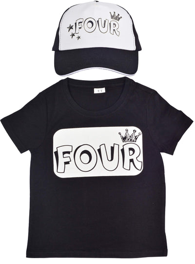 MEANT2TOBE 4th Birthday Shirt for Boy, 4 Years Old Birthday Party, 4th Birthday Hat