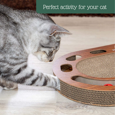 Pfotenolymp Cat Playground - Interactive Cat Toy/Scratching Board Made of Corrugated