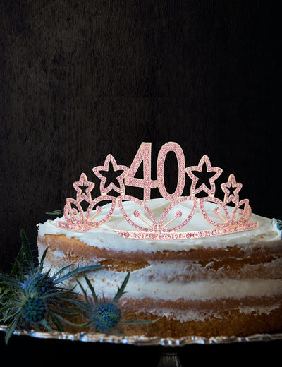 40Th Birthday Gifts For Women, 40Th Tiara And Sash Pink, Happy 40Th Birthday Party