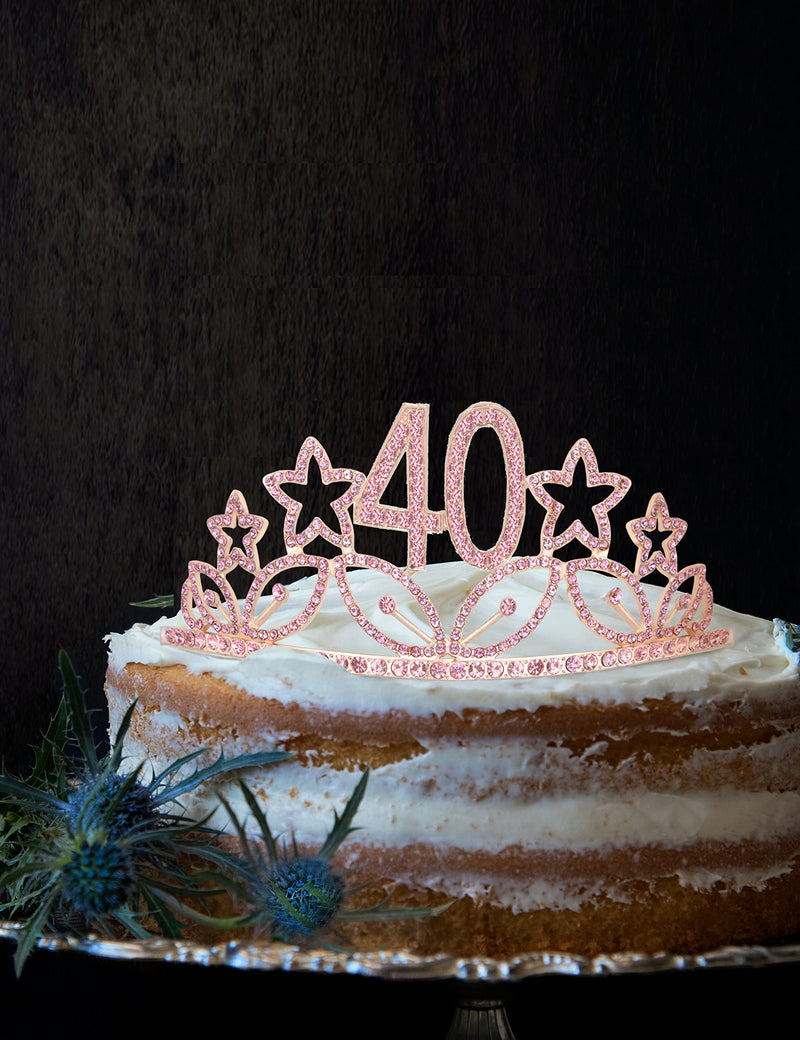 40Th Birthday Gifts For Women, 40Th Tiara And Sash Pink, Happy 40Th Birthday Party