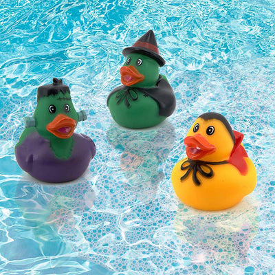 Kicko Halloween Monster Rubber Duckies - 2 Inch Assorted Spooky Ducks, Set