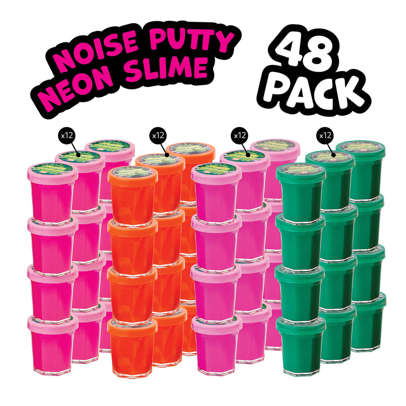 Party Favors For Kids - 48 Mega Party Favor Pack Of Slime - Mini Noise Putty In Assorted