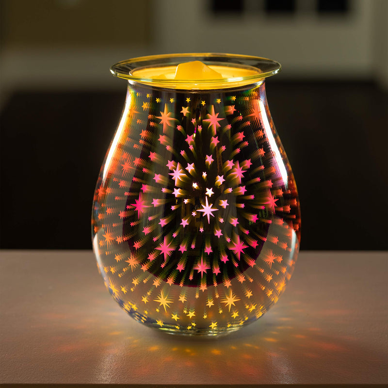 VP Home 3D Art Glass Polychromatic Fragrance Warmer (Stars