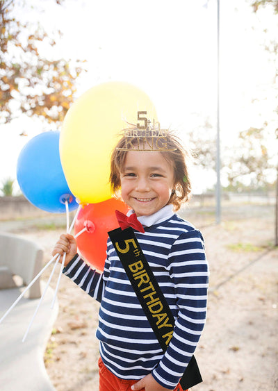 5th Birthday King Crown and Sash for Boy, 5th Birthday for Him,5th Birthday Crown,5th