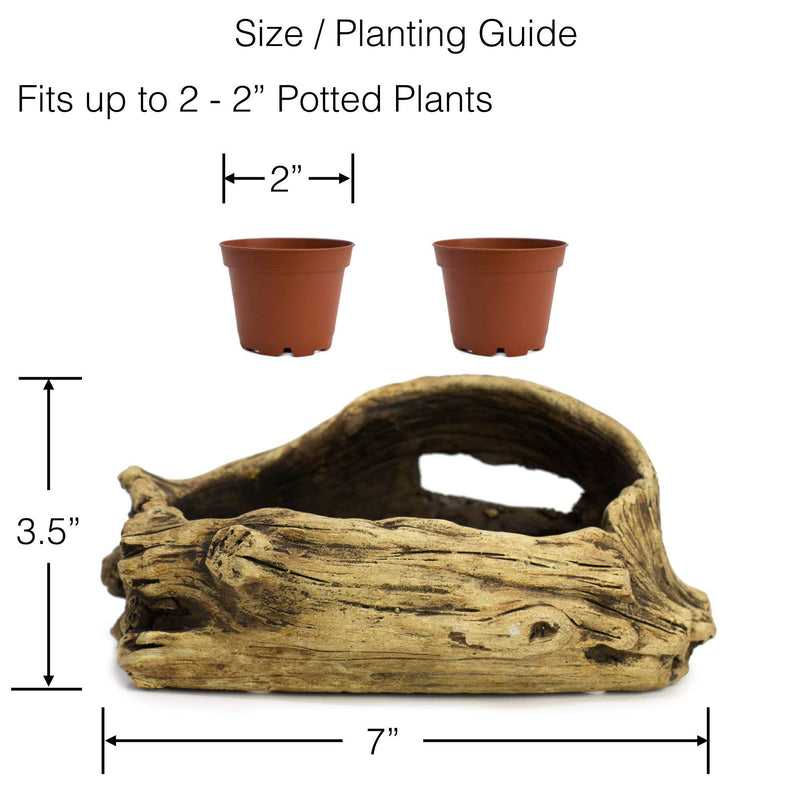 Natural Elements Log Planter (Trunk)  Realistic Woodland-Themed with Intricate