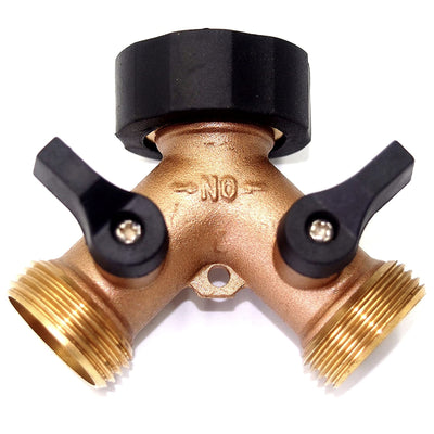 2wayz - Brass Y Hose Splitter, Hose Splitter, 2 Way Heavy Duty, Garden Hose y