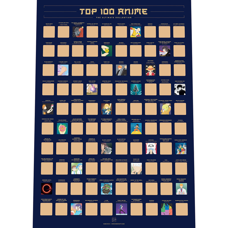 100 Movies Scratch Off Poster - Top Films Of All Time Bucket List