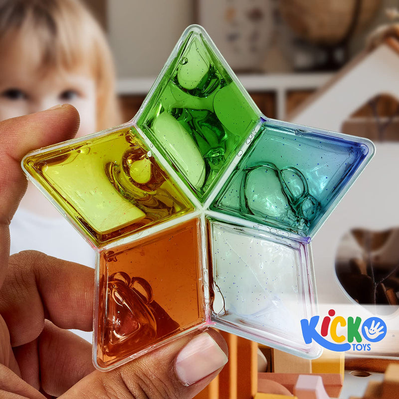 Kicko Star Shaped Putty - 6 Pack Assorted Color Putty with Clear Star Container