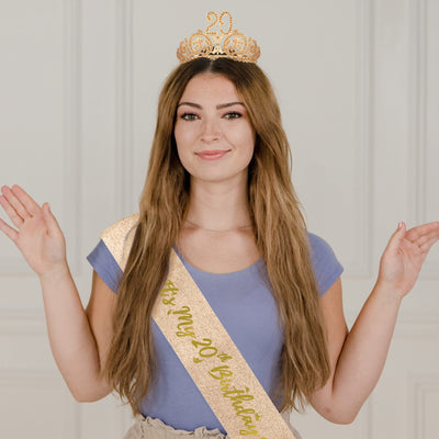 20th Birthday, 20th Birthday Gifts for Girls, 20th Birthday Tiara and Sash, 20th Birthday