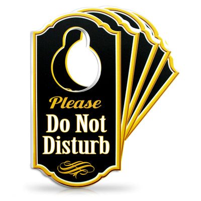 Bigtime Signs Please Do Not Disturb Door Hanger - 1/4 inch Thick Rigid PVC - 8 inch x 4