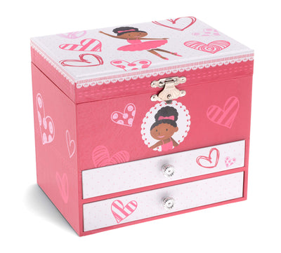 Jewelkeeper Girl's Musical Ballerina Jewelry Storage Box with 2 Pullout Drawers, Pretty