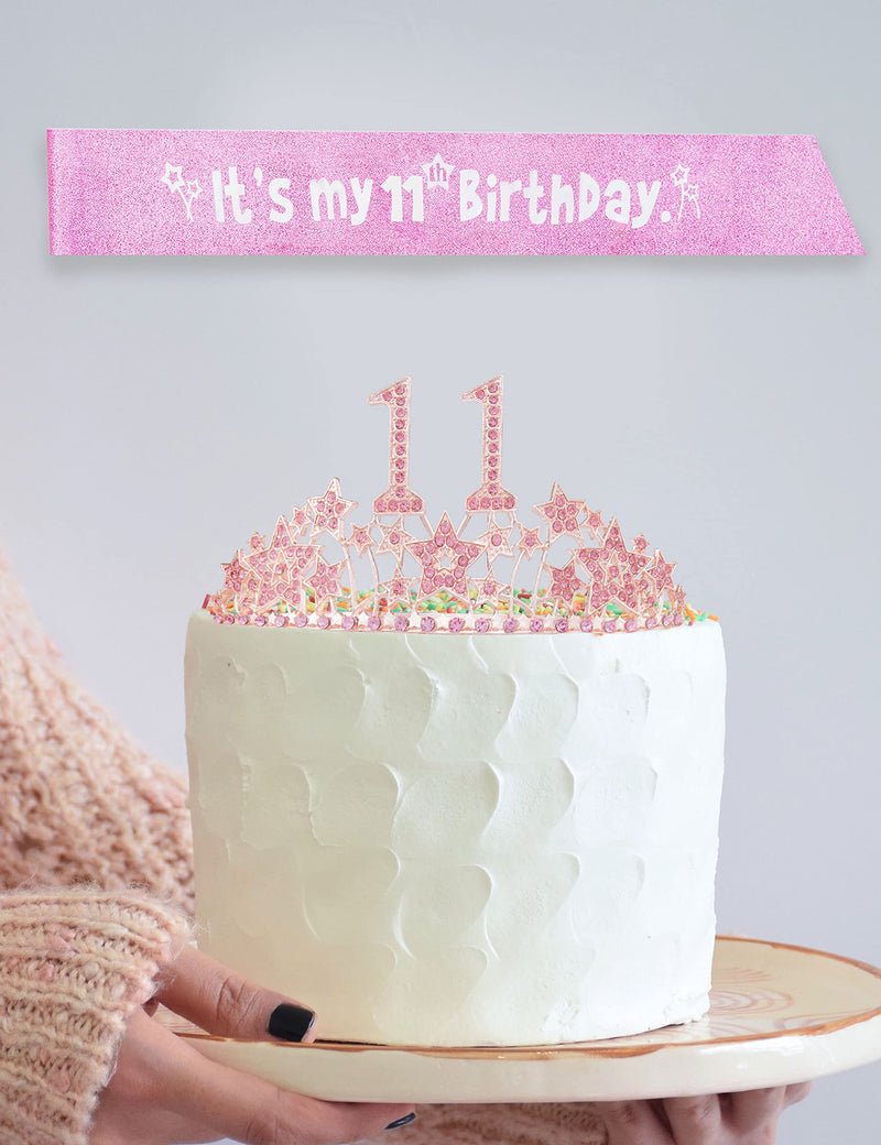 11th Birthday Gifts for Girls, 11th Birthday Tiara and Sash, 11th Birthday Decorations