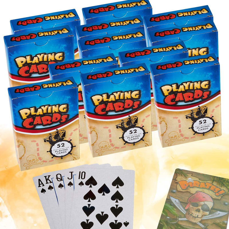 Kicko Pirate Playing Cards - 12 Pack - Plastic Coated Poker Cards - for Fun on Party