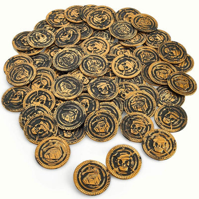 Kicko Pirate Coins Pirates Treasure Coins - 72 Pack Plastic - Pirate Doubloons Chest