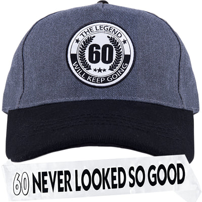 60th Birthday Gifts for Men,60th Birthday Hat and Sash Men,60th Birthday Sash and Hat,60th