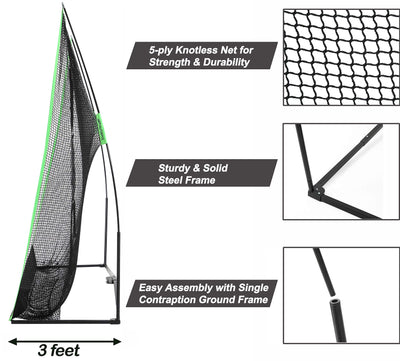 Golf Net Bundle - Professional Patent Pending Golf Practice Net, Dual-Turf Golf Mat