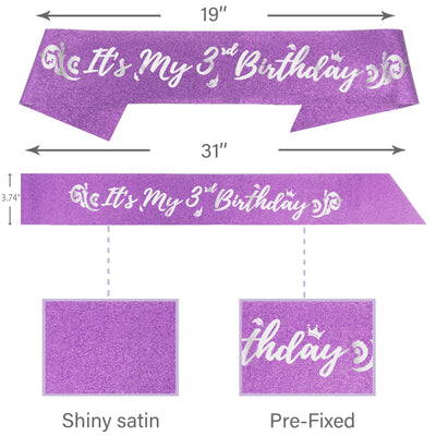 3rd Birthday, 3rd Birthday Tiara and Sash, 3rd Birthday Decorations for Girls, 3rd