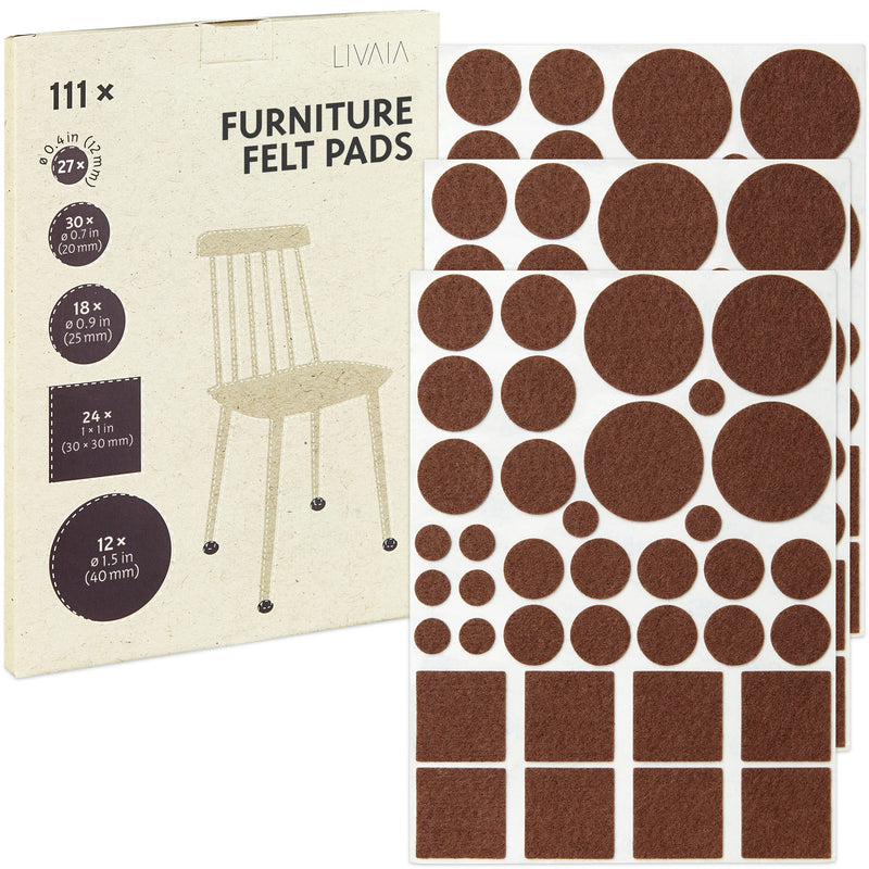 Chair Leg Floor Protectors: 111 Self Adhesive Felt Pads For Furniture In 5