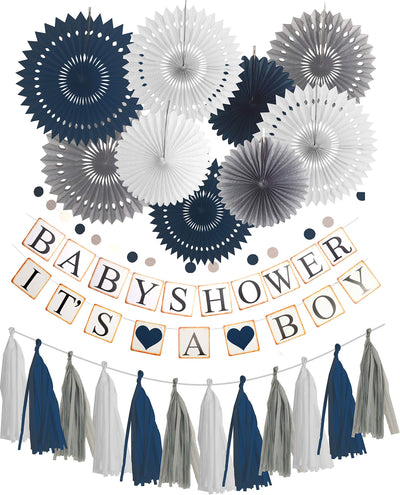 Baby Shower for Boy, It's a Boy, Baby Shower Decorations, Grey Elephant Baby Shower, Blue