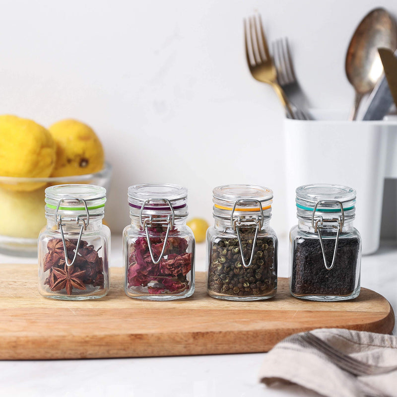 4.5 Ounce Mini Glass Jars with Airtight Glass Lids,Set