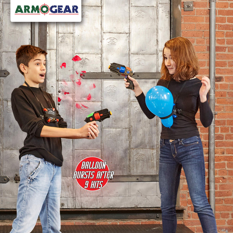 ArmoGear Laser Tag Shooting Game | 2 Pack Kids Laser Tag Balloon Battle | Indoor