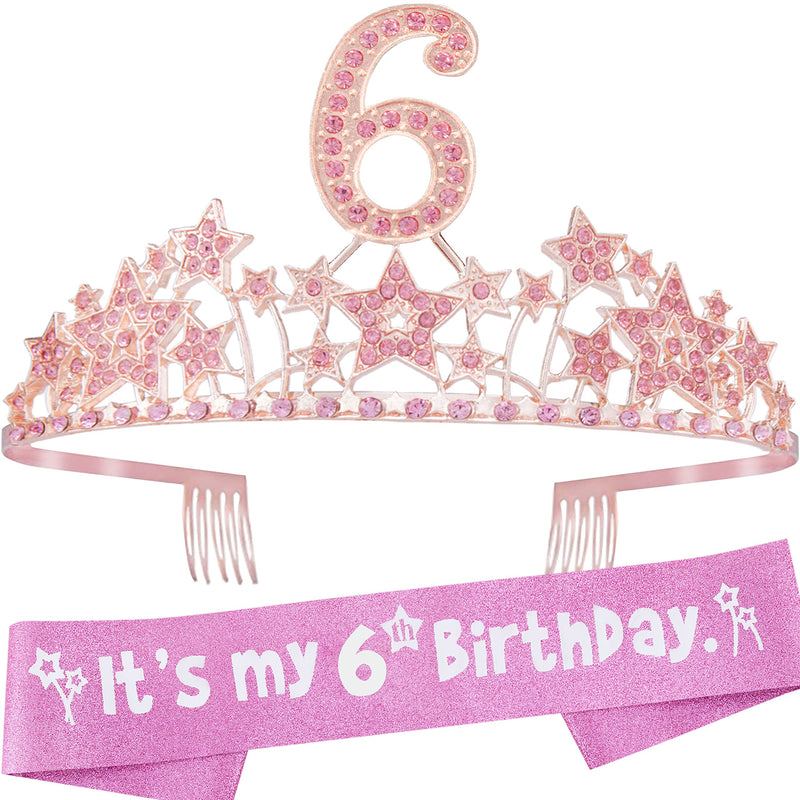 6th Birthday Gifts for Girls, 6th Birthday Tiara and Sash, 6th Birthday Decorations