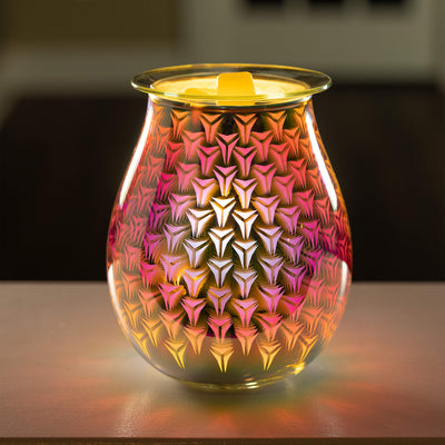 VP Home 3D Art Glass Polychromatic Fragrance Warmer (Interlocking Burst