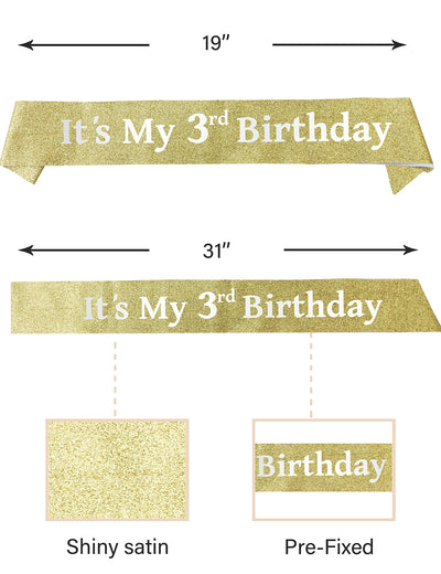 3rd Birthday, 3rd Birthday Girl, 3rd Birthday Tiara, 3rd Birthday Tiara and Sash, 3rd