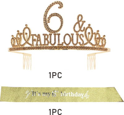 6th Birthday Gifts for Girls, 6th Birthday Tiara and Sash, 6th Birthday Decorations